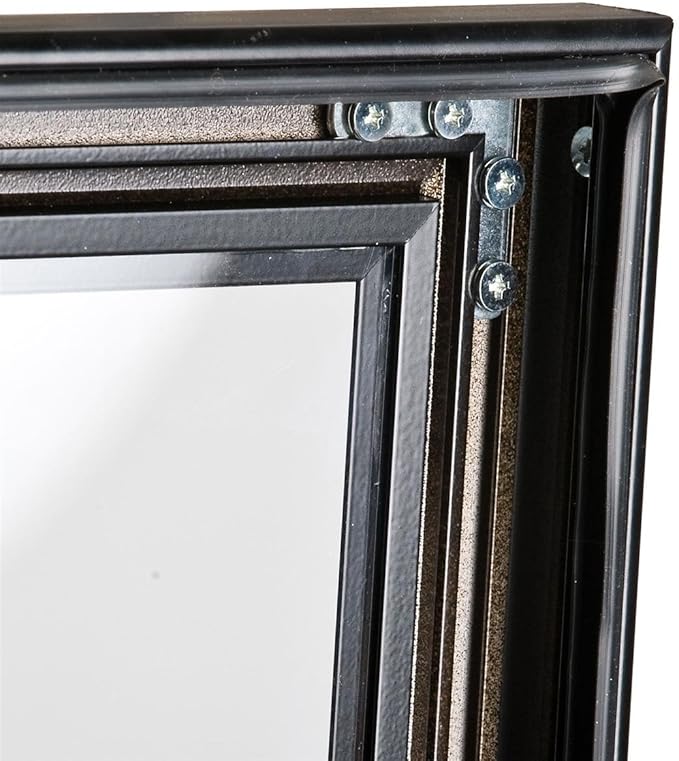 Weather Resistant Bulletin Board with Swing-Open Locking Door, Wall Mounted Notice Board with Magnetic Display Surface, for Indoor or Outdoor Use, Aluminum (Black)