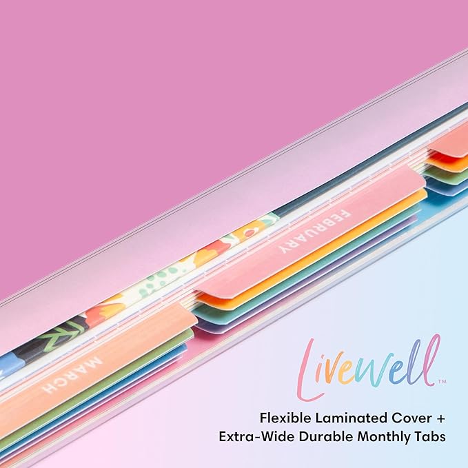 Blue Sky Livewell 2026 Weekly and Monthly Planner Calendar, January 2026 - December 2026, 7" x 9", Flexible Laminated Cover, Heavy Duty Coil Binding, Colorful Premium Paper, Includes Storage Pocket, Stickers, Magenta