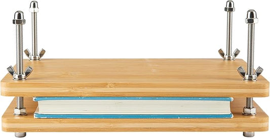 Bamboo Wooden Book Press for Bookbinding - Portable Bookbinding Machine and Book Press (11.6 x 7.9 inches)