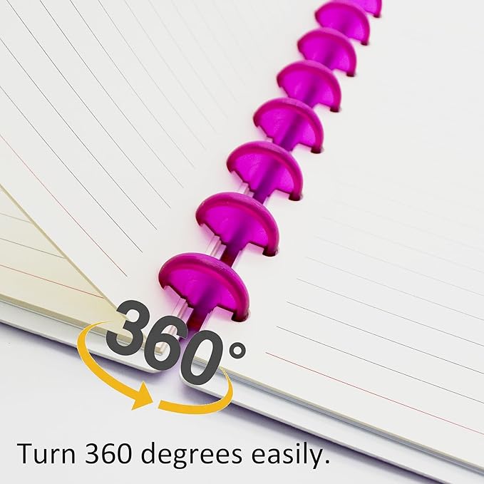 100pcs Discbound Notebook Discs DIY Planner Accessoriesfits for Tul,Levenger,Arc,Happy Planner,Talia(Transparent Purple,1.5inch/38mm)