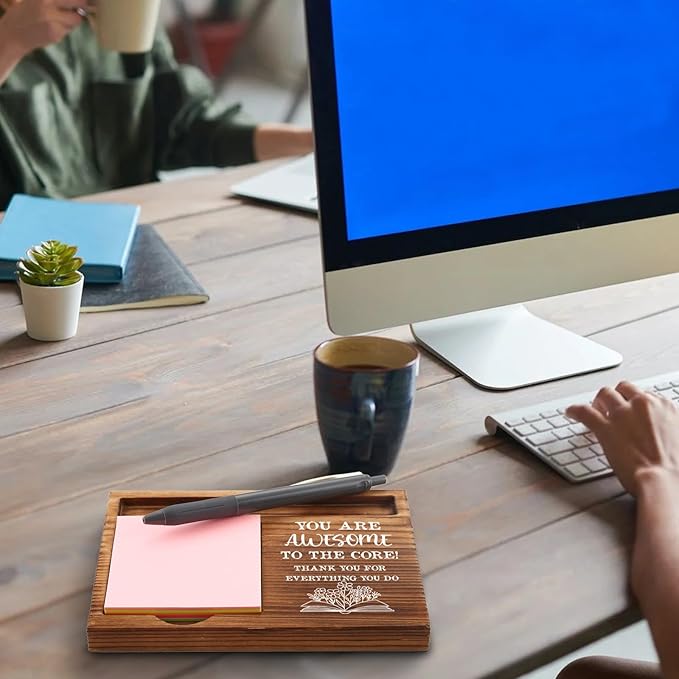 Inspirational Teacher Quotes Sticky Note Holder, Teacher Desk Supplies Set, Thank You Teacher Appreciation Gifts from Student Self-Stick Note Pad Holders GSH26