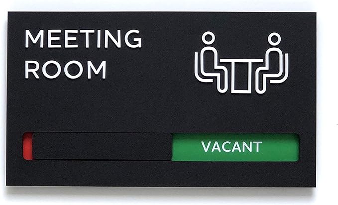 Kubik Letters Premium Meeting Room Sign - Do Not Disturb Sign - Meeting in Progress Door Sign - Office Sign - Sign Out - Office Door Sign - Door Signs for Office - Occupied Sign - Do Not Disturb Door Sign