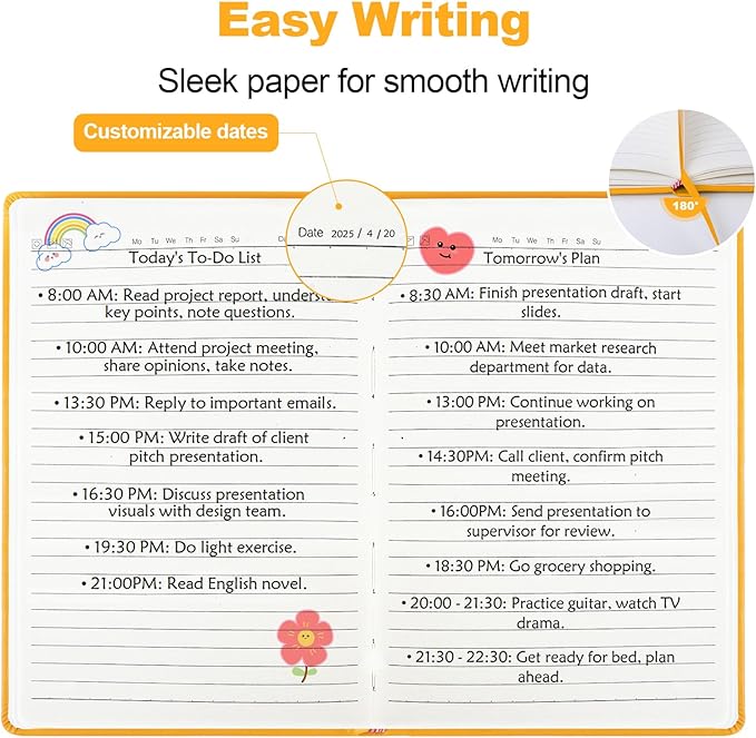 Lined Journal Notebooks for Writing, 100 GSM Thick Paper, 1 Pack Hardcover Notebooks, A5 College Ruled Notebook, Journaling Notebook for School/Travel/Office (Orange- 1 Pack)