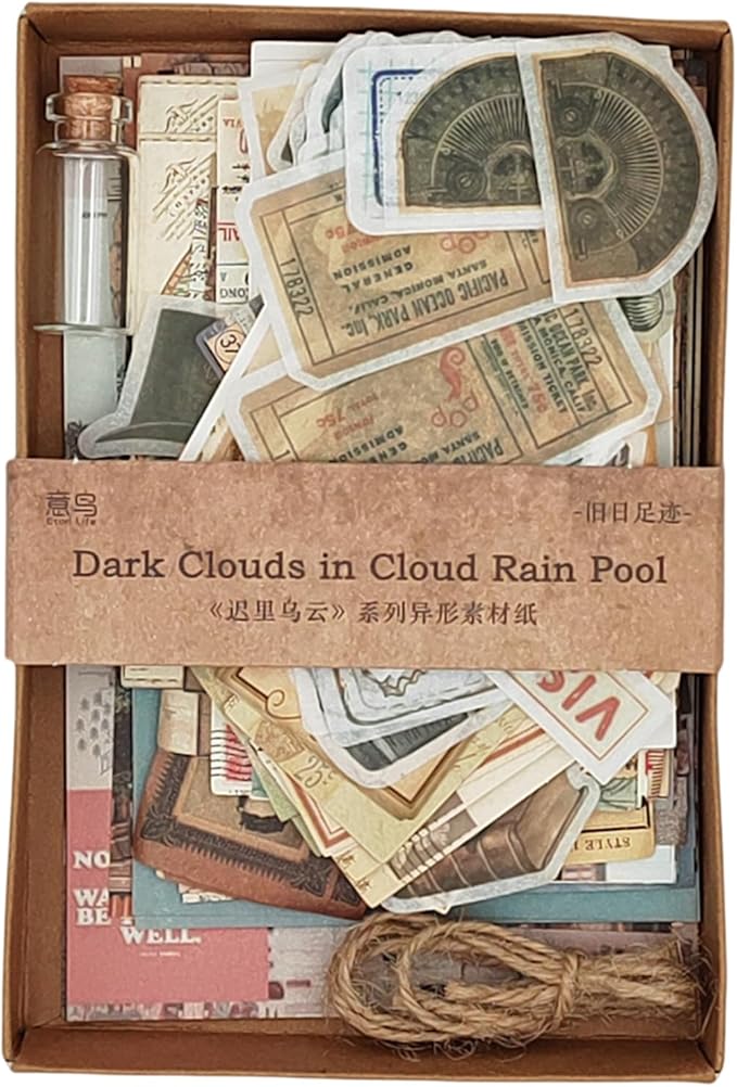 Vintage Journaling Scrapbooking Supplies Scrapbook Sticker Paper Ephemera Pack for Bullet Junk Journal Planners Collage Craft Notebooks Album (Olden Days)