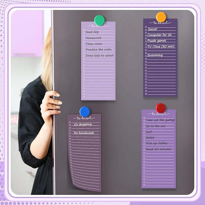 Censen 10 Pack 500 Sheets To Do List Notes Daily Checklist Notepads with 50 Sheets Each Undated Color Memo Pad Block Shopping List Pad Weekly Plan Notepad Organizer Planners(Gradient Purple,Lined)