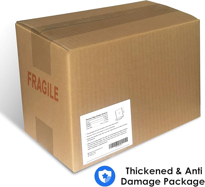 MaxGear Acrylic Sign Holder 8.5 x 11 Inches , Clear Sign Holders Plastic Display Stand Slant Back Countertop Display Picture Frames for Menus, Flyer, Use In Office, Store, 32 Pack