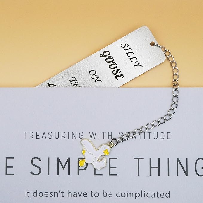 Cute Bookmarks for Bookish Book Lovers Funny Silly Goose Book Mark Gifts for Women Reading Accessories Book Marker Birthday Christmas Back to School Book Club Gifts for Bookworm Bookmate