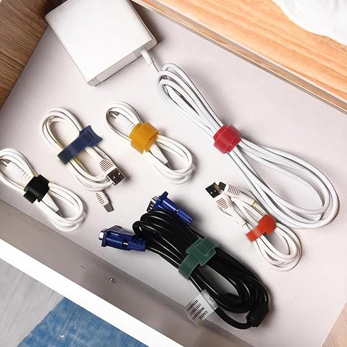 102 Pcs Cable Ties, 4+6+8+10 inch Reusable Multi-Colour Cable Ties Wire Ties Cord Organizer Cable Organizer Adjustable Cable Management for Cable Management