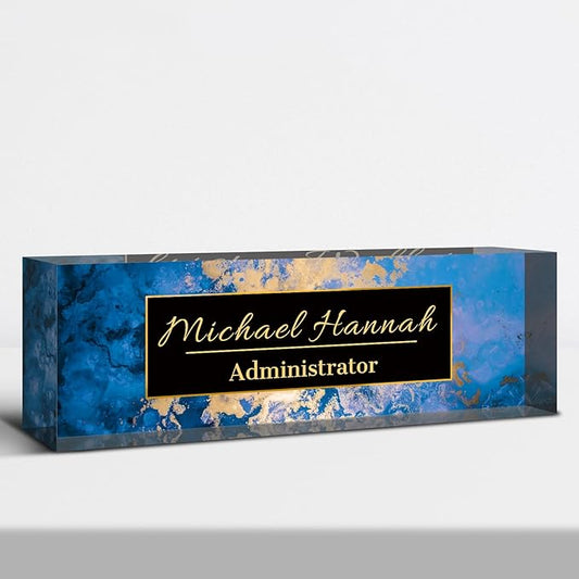 Desk Name Plate Personalized, Custom Name Plate for Desk, Acrylic Desktop Accessories, Office Gift & Decor for Women Men, Teacher Nurse Boss Employee Appreciation Gifts