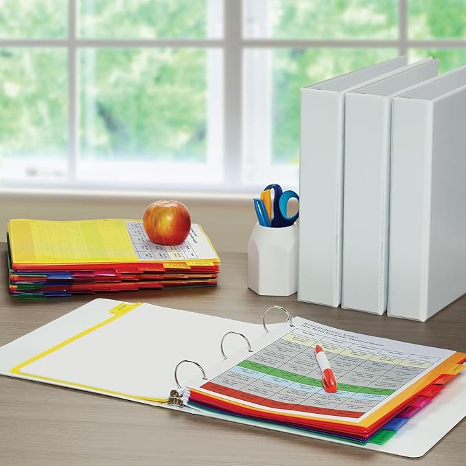 Oxford Heavy-Duty 8-Tab Plastic Binder Dividers with Pockets for Three Ring Binders - Essential Back to School Supplies and Organization Solution (3 Sets)