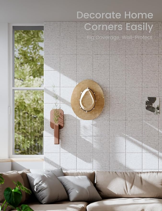 Large Felt Bulletin Board 36" x 24"Cork Board Alternative-6 Pack with 40 Safe Removable Adhesive Tabs, Cork Boards for Walls Cork Board for Home Office Classroom Pin Board-Marble Gray