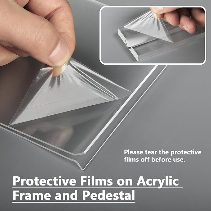 MaxGear 5x7 Acrylic Sign Holder 12 Pack, Double Sided Display Stand, Clear Paper Holder Picture Frame, Plastic Menu Stand Photo Frame for Stores, Restaurants, Hotels, Office