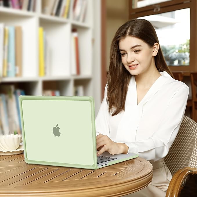 MOSISO Compatible with MacBook Pro 13 inch Case M2 2025-2016 A2338 M1 A2251 A2289 A2159 A1989 A1708 A1706, Anti-Cracking Heavy Duty Plastic TPU Bumper Hard Case&Keyboard Skin&Screen Film, Sage Green