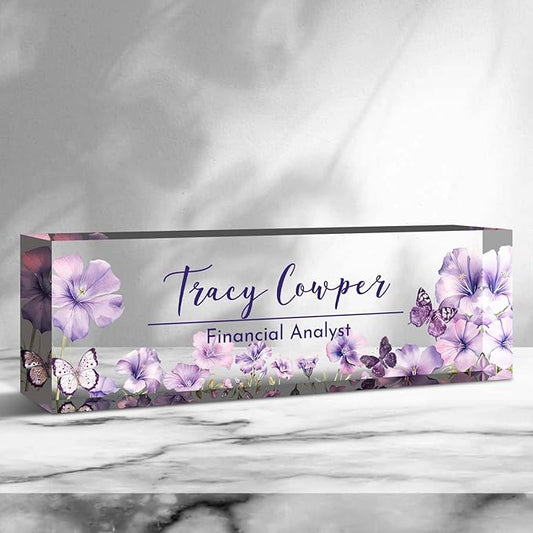 Desk Name Plate Personalized, Custom Name Plate for Desk, Acrylic Desktop Accessories, Office Gift & Decor for Women Men, Teacher Nurse Boss Employee Appreciation Gifts