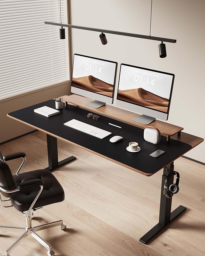 YSAGi Leather Desk Protector, Office Mat, Large Mouse Mat, Non-Slip PU Leather Blotter, Laptop Pad, Waterproof Writing Pad for Office and Home (Black, 47" x 17")