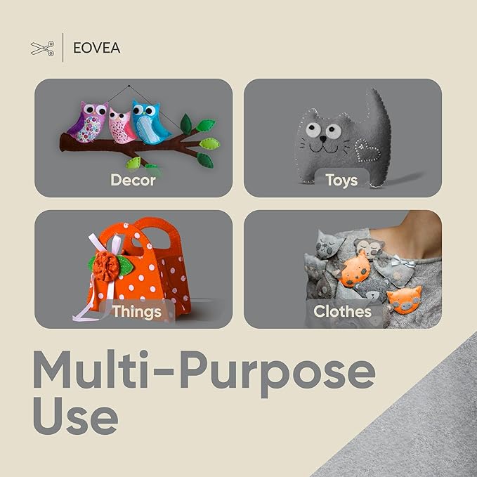 EOVEA | Acrylic Felt Fabric by The Yard - Non-Stiff, Soft Material - 72" Wide - 1.6mm Thick Felt Sheets for DIY Crafts, Sewing, Upholstery, Cushion, Padding(Platinum Grey, 2 Yard)