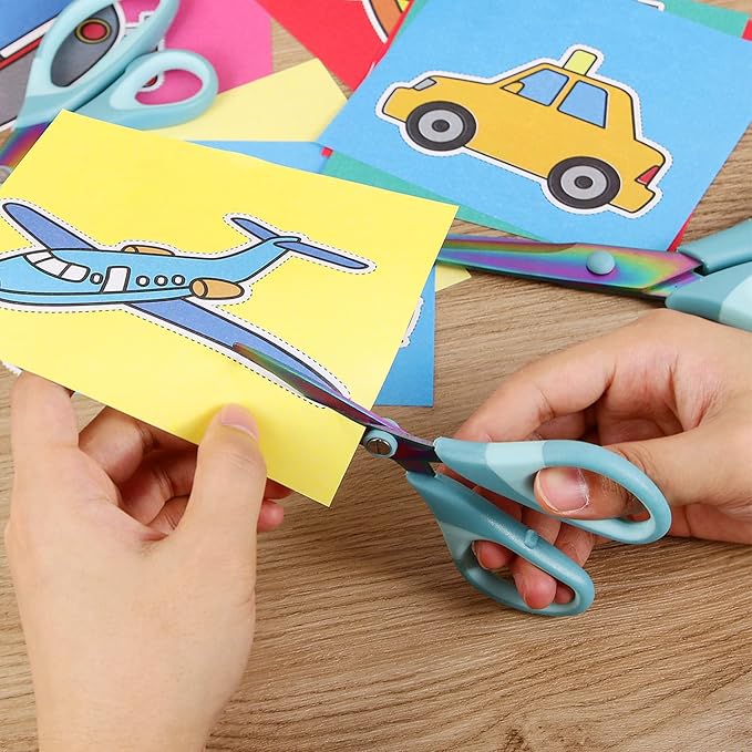 Craft Scissors, All Purpose Sharp Titanium Blade Shears, Comfortable Grips, School Scissors Set of 3 pack, Ideal for Office, Home, Sewing, Fabric, Kitchen, Arts and DIY Supplies, 9.3"/8.5"/5.6", Blue