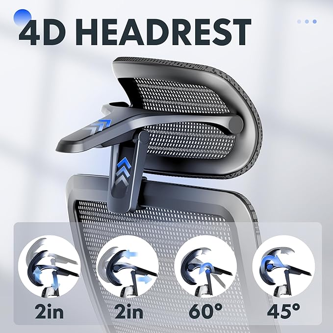 FLEXISPOT Ergonomic Office Chair with Footrest, Mesh High Back Computer Chair, Home Office Desk Chairs, with Adjustable Lumbar Support/4D Headrest/Reliable Base, Breathable Mesh Seat, Black, OC3 AIR-F