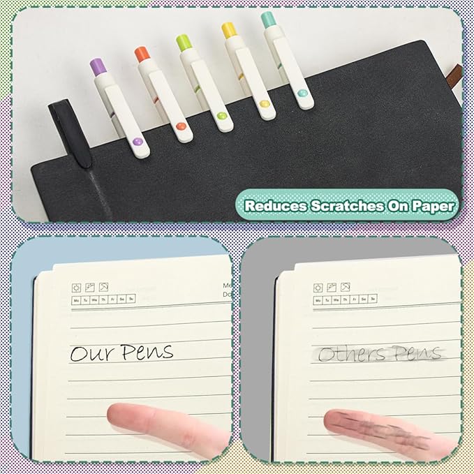 ELANE 5 Pcs Colorful Gel Pens,0.5mm Fine Point Quick Dry Black Ink Pen for Journaling Note Taking Writing, High-End Series Pens for Gifts for Doctor Nurse Teacher Students(White)