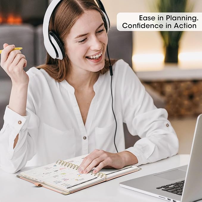 AHGXG 2026 Planner, Weekly and Monthly, 2026 Calendar, Jan 2026 - Dec 2026, Hardcover with Monthly Tabs, 100 GSM Thick Paper, for Women School Home Office Supplies, 6" X 8.38", Pink