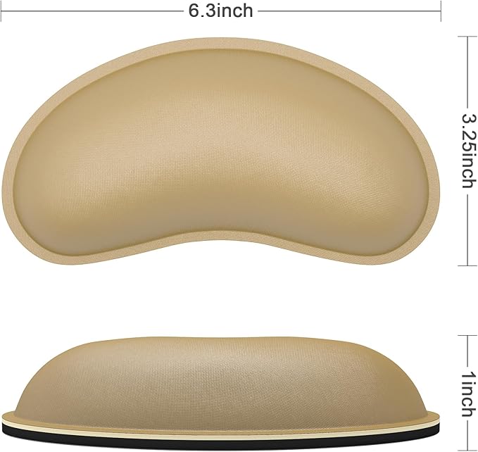 Dapesuom Mouse Wrist Rest, Ergonomic Memory Foam Mouse Wrist for Computer Desk Mats Support, Hand Rest Pad Cushion for Gaming, Office, Laptop, Men, Women, Pain Relief & Easy Typing, Leather Brown