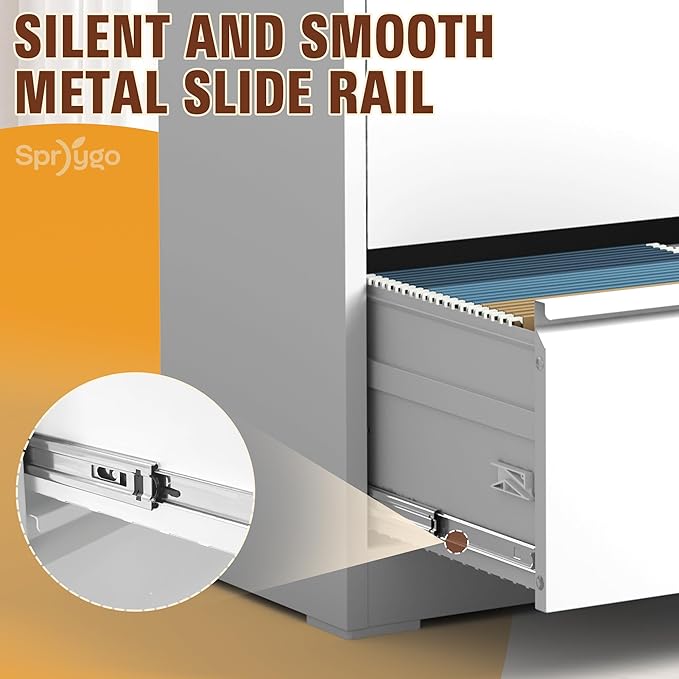 5-Drawer Lateral File Cabinet with Lock, Black Metal Filing Cabinet for Office or Home – Secure Storage for Letter/Legal/A4/F4 Documents, Easy to Assemble Locking File Organizer (White, 5 Drawer-64"H)