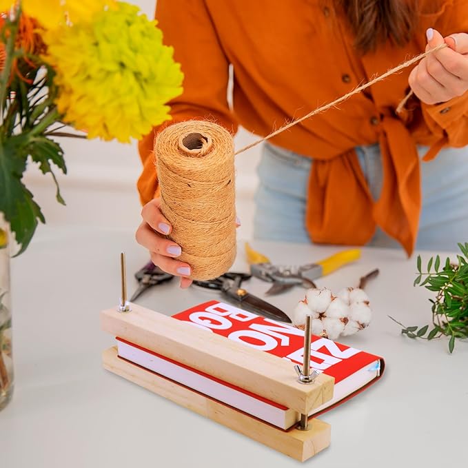 GeryVtee Wooden Bookbinding Press 9.8x1.5inch Large Book Binding Tool Inch Flat Paper Press Machine Padding Press for Home, School, Office DIY Bookbinding