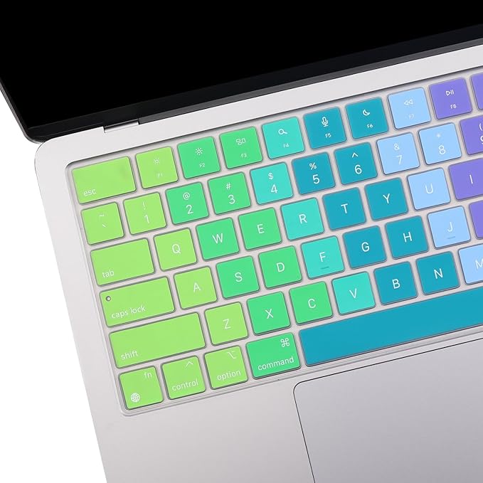 2 Pack Keyboard Cover for 2025-2021 MacBook Pro 14" 16" M5 M4 M3 M2 M1 Pro/Max, 2025-2023 MacBook Air 13" 15" M4 M3 M2, Ultra Thin Keyboard Skin for 14.2" 16.2" MacBook Pro /13.6" 15.3" US-Rainbow