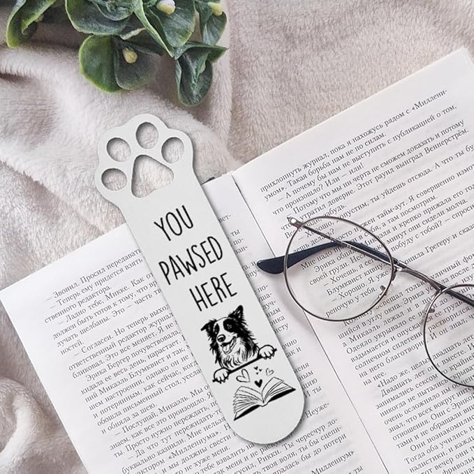 Collie Dog Gifts, Collie Dog Bookmark for Collie Dog Lover Book Lovers Bookworm Bookish Nerd, Collie Dog Gifts for Women, Bookmark Dog Lover, Book Club Gifts for Reader Dog Owner Lover-DX123