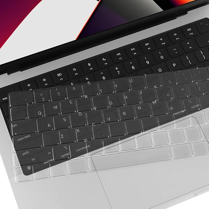EooCoo Premium Keyboard Cover Skin Ultra Thin Protector, Compatible with M5 MacBook Pro 14" 16" M4 M3 M2 M1 Pro Max Chip, 2025-2021 MacBook Air 15" 13.6" M4 M3 M2 Chip, Tinted