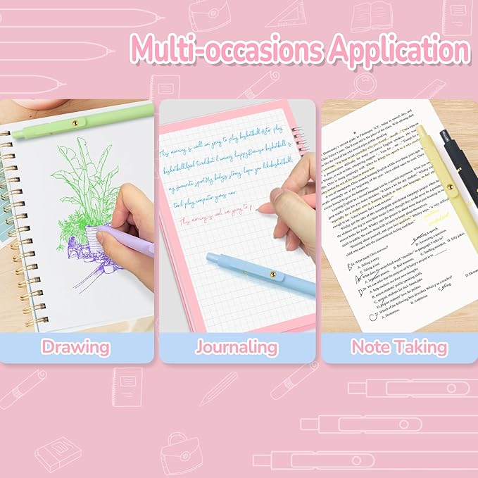 6 Pcs Colored Pens Colorful Pens 0.5mm Colored Ink Gel Pen Fine Point Smooth Writing Pen for Journaling and Note Taking Office School Supplies Gifts for Teacher Nurse (6 Pcs Vibrant Gold)