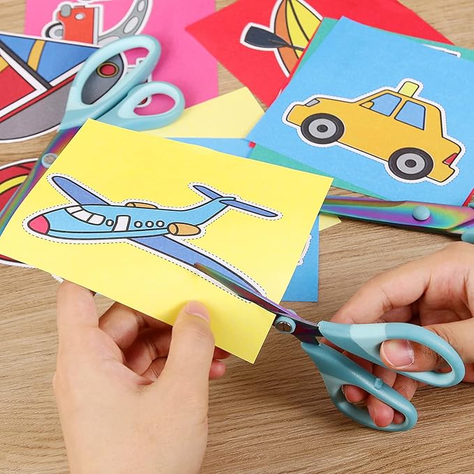 Scissors All Purpose, Sharp Titanium Blades Shears, Rubber Comfort Grip Handle, Multipurpose scissors 3 pack, Great for Office, Fabric, Craft, Sewing, Arts, School and Home Supplies, Blue