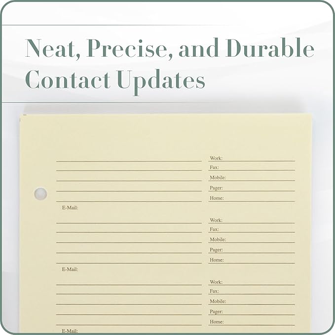 Gallery Leather Address Book Correction Labels - Self-Adhesive, Sticky, 5 Sheets, 30 Sticker Records, for Easy and Clean Contact Updates