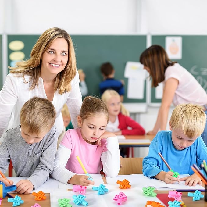 SANNIX 8 Pack Pencil Kids Grips for Kids Handwriting, Pencil Holder Grip Posture Correction Training Pen Writing Aid Tool for Kid Preschools PKidsosture Correction Training Elementary Teaching Tools