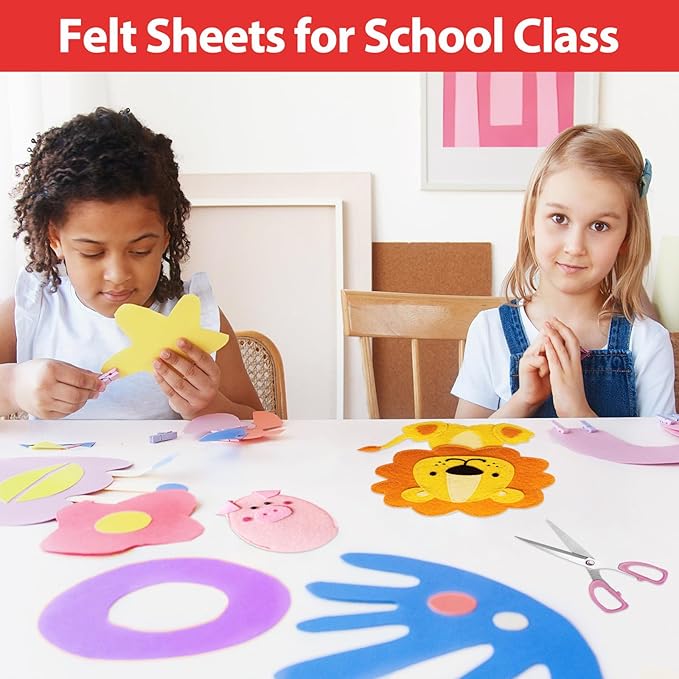 80 PCS Wool Blend Felt Sheets for Crafts 2 mm Thickness, 40 Color 11.8 x 11.8 Inch Assorted Stiff Felt Squares Bulk for Sewing Patchwork School DIY Projects Decoration