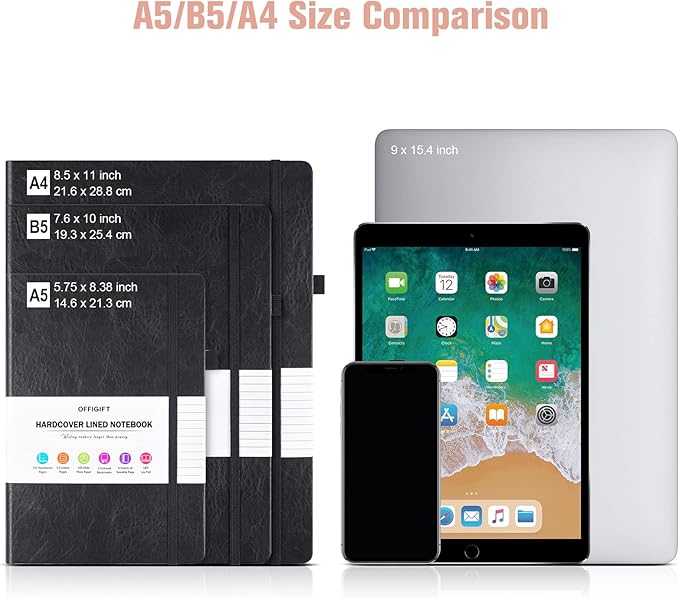 College Ruled Notebook, Large A4 Hardcover Leather Journal, 312 Numbered Pages Writing Journal, 100gsm No Bleed Paper, Lined Journal Notebook for Women Men School Office, 8.5''×11'', Pink