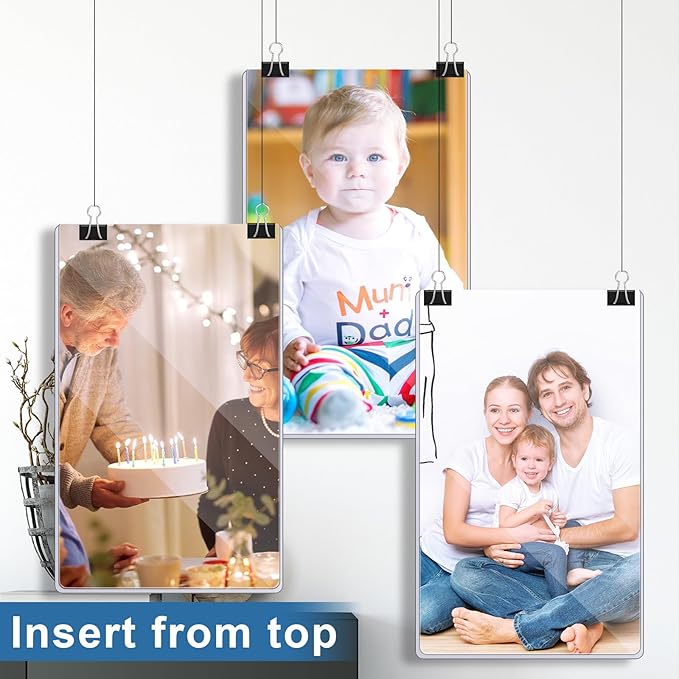 Henoyso 45 Pcs 8.5" x 14" Menu Cover Rigid Print Protectors Clear Heavy Duty Menu Holder Poster Protector Sleeve Hard Plastic Paper Sleeves for Page Sheet Photographs Document Birth Certificate