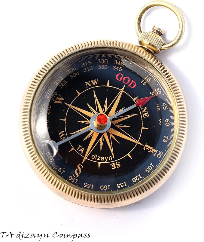 Trust in The Lord With All Your Heart - Proverbs 3:5-6 Quote Engraved Compass With Wooden Box, Greeting Card, Gift Compass, Graduation Day Gifts 2024 for Women Men Boys Girls