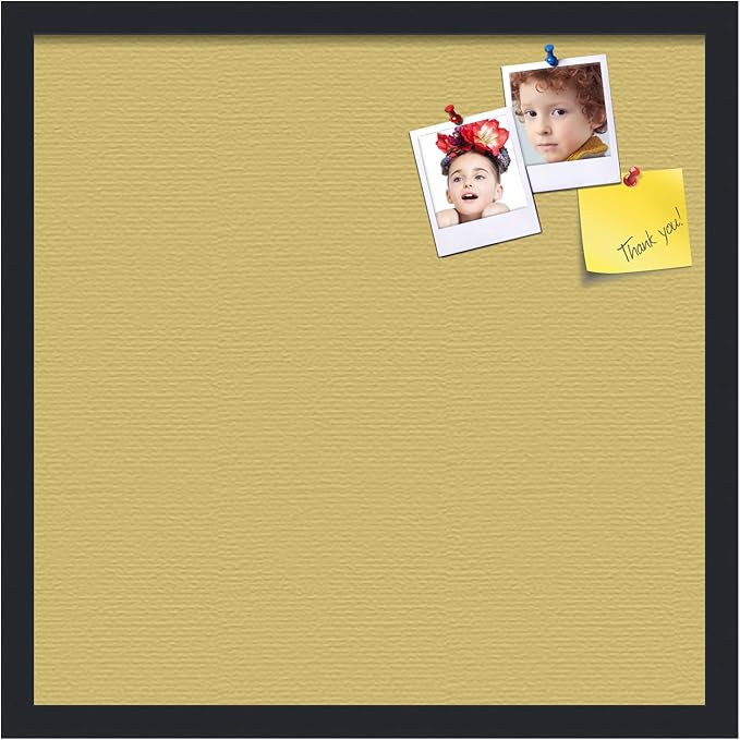 PinPix 20x20 Inch Cork Bulletin Board. This Decorative Framed Pin Board Comes with Honey Pastel Design and a Satin Black Frame. Ideal for Home Office Decor or Message Board (PinPix-1810)