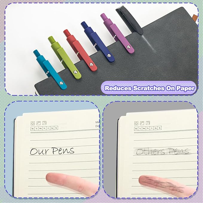 ELANE 5 Pcs Colorful Gel Pens,0.5mm Fine Point Quick Dry Black Ink Pen for Journaling Note Taking Writing, High-End Series Pens for Gifts for Doctor Nurse Teacher Students(vintage)