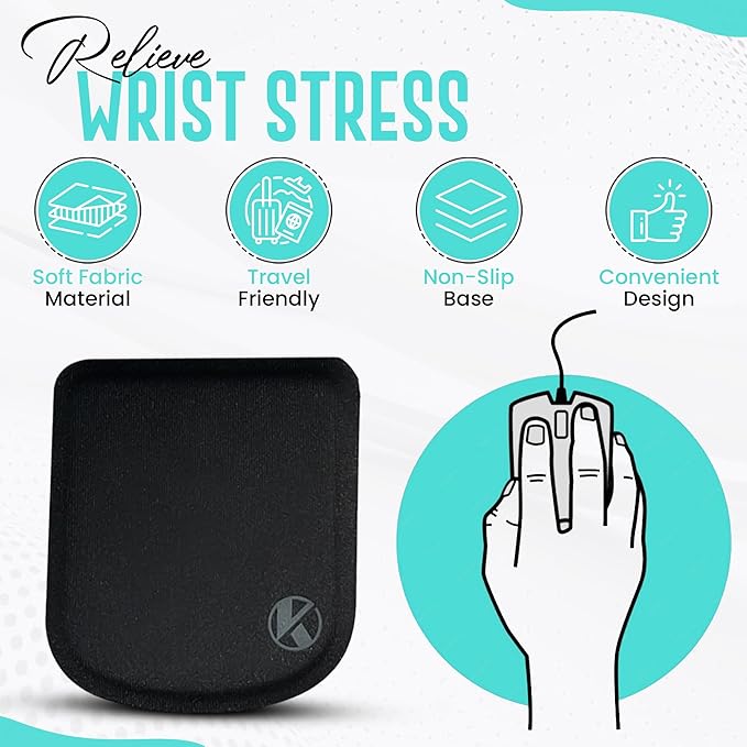 Ultra-Thin Portable Laptop Wrist Rest Pads (Onyx Black)
