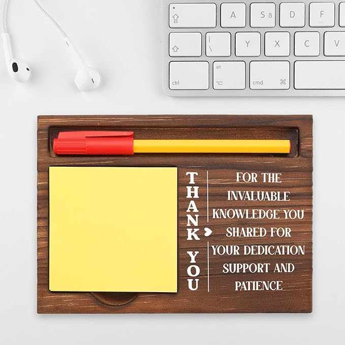 Thank You Desk Motivational Difference Maker Gift for Teacher Healthcare Worker Professional, for Retirement New Job Work Anniversaris, Office Stuff Sticky Note Pad Holder Dispenser TBC171