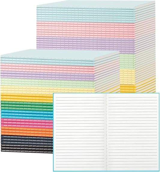 120 Pack Colorful Lined Notebooks for writing, Journals Bulk, A5 Composition Books, 8.3x5.5 Inch, 60 Pages, 30 Sheets Sketchbooks for Office School Travel Supplies (Lined-120 pack, 12 Colors)