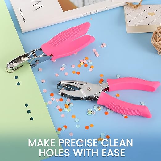 MyArTool Flower Hole Punch, 1/4 Inch Handheld Flower Paper Punch with Soft Grip, Flower Shape Hole Puncher for Paper Crafts, Cardstock, Gift Wrapping, Greeting Cards and Scrapbooks