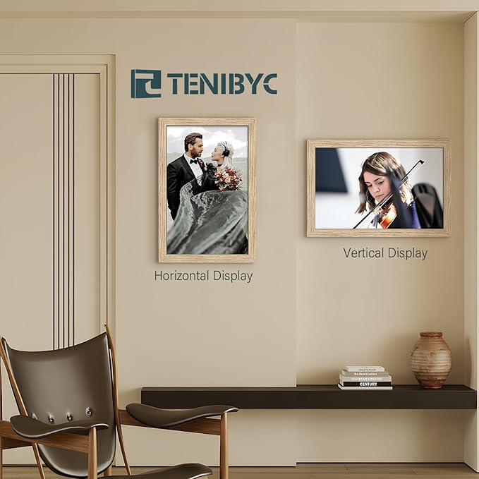 11x17 Oak Poster Frame 3 Pack with HD Glass, Natural Solid Wood Picture Frame, Wall Gallery Frame