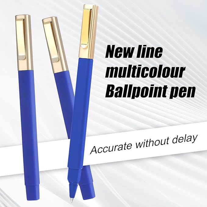 6 Pack Gel Pens Blue 0.5 mm Medium Point Blue Gel Ink Pens with Cap Quick Drying Ballpoint Pen Smooth Writing Fine Point Pen for Journaling School Office Supplies