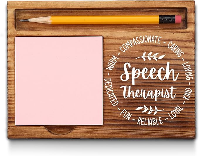 Speech Therapist Appreciation Thank You Gifts, Speech Therapist Sticky Note Holder, Speech Language Pathologist SLP Office Desk Decor Self-Stick Note Pad Holders GAA18