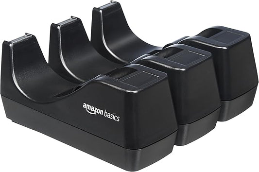 Amazon Basics Weighted Office Desk Tape Dispenser - 3-Pack