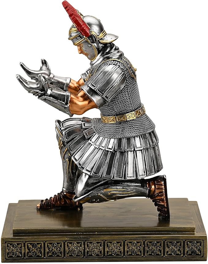 Roman Legion Soldier Knight Pen Holder Pen Stand Desk Organizers and Accessories for Office and Home(Silver)
