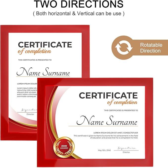 uxcell 6 Pcs Magnetic Sign Holder, 5" x 7" Self-Adhesive Magnetic Wall Signs Holder Magnetic Picture Frame Document Holder for Home Office Wall Window Displays, Red